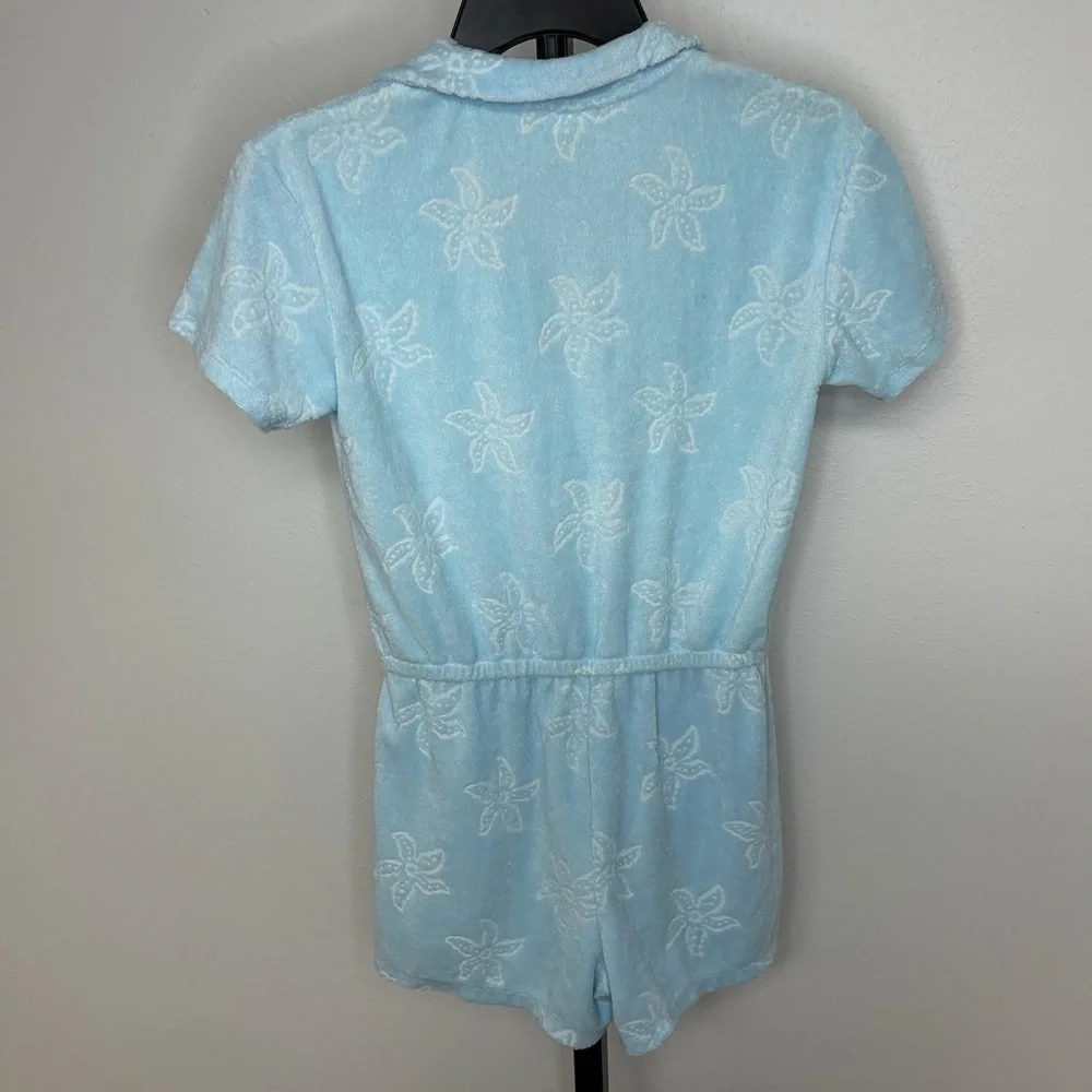 Lilly Pulitzer Girls' Mini Katerini Romper Hydra Blue Seaing Stars‎ Size XL